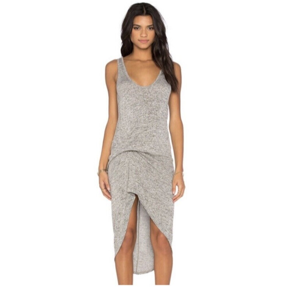 REVOLVE Heather Gray Sleeveless Midi Dress